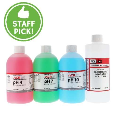 4 Pack Buffer Solution (4,7,10) And Electrode Storage, 500 ml Each