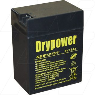 Drypower 6V 13Ah Sealed Lead Acid Battery - 6SB13TOY