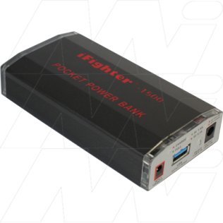 iFIGHTER-1500 universal 1500mAh external battery with 5V & 12V 1.0A selectable output to charge many - iFIGHTER-1500