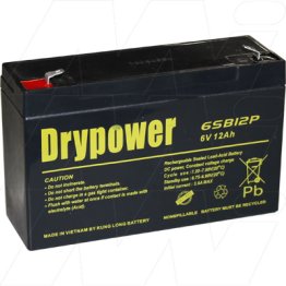 Drypower 6V 12Ah Sealed Lead Acid Battery - 6SB12P